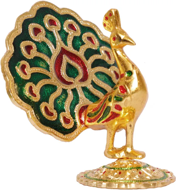 Multicolor_Peacock_Metal_Statue