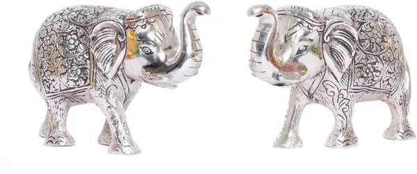 Metal_Elephant_Statue_Small_Size_Silver_Polish_2_Pcs_Set_For_Showpiece_Your_Home