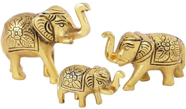 Elephant_Showpiece_Metal_Statue_Small_Size_Gold_Polish_3_pcs_Set_for_Decorative_Showpiece_Enhance_Your_Home,Office_Table_Decorative