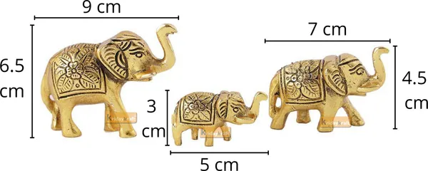 Elephant_Showpiece_Metal_Statue_Small_Size_Gold_Polish_3_pcs_Set_for_Decorative_Showpiece_Enhance_Your_Home,Office_Table_Decorative