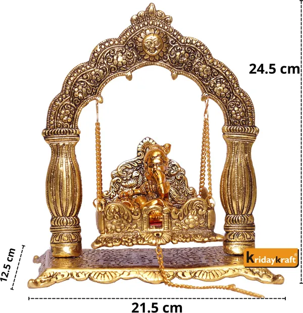 Metal_Laddu_Gopal_Palna_Decorative_Showpiece