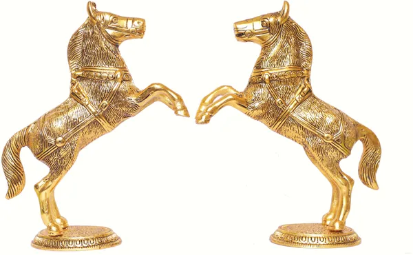 Metal_Golden_Oxidized_Jumping_Horse_Set_Metal_Statue_For_Wealth