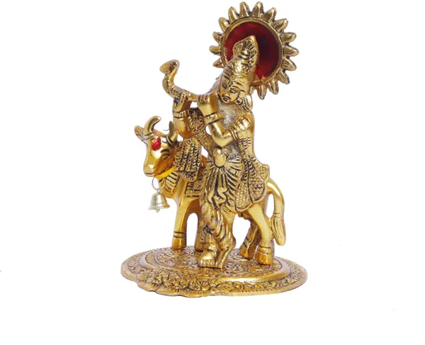 Lord_Krishna_With_Cow_Metal_Statue