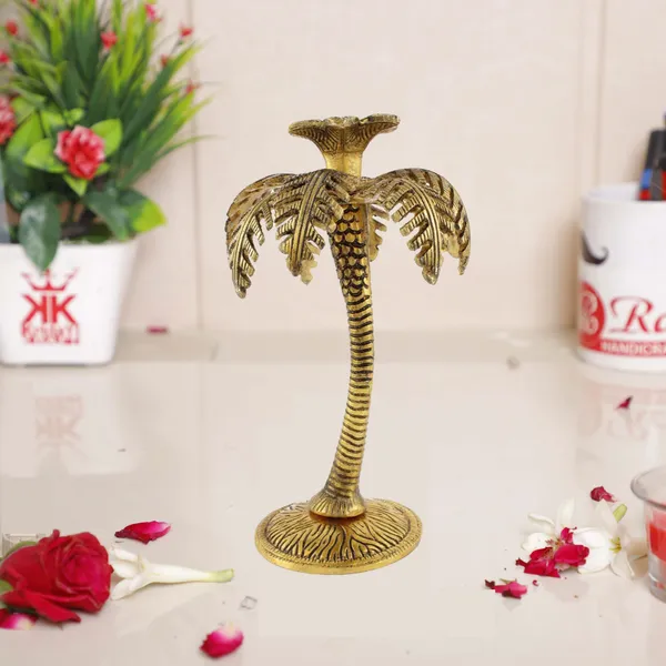 Metal_Gold_Plated_(Palm)_Khajur_Candle_Holder_For_Home_Hotal_DCor