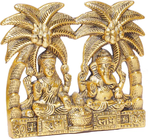 Metal_Laxmi_Ganesha_Statue_Under_Tree_Unique_And_One_Of_A_Kind_Rare_Handicrafted_For_Pooja_Decor_Your_Home