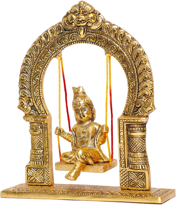 Metal_Laddu_Gopal_Swing_Jhula_Gold_Plated_Krishna_Jhula_Palna_For_Temple