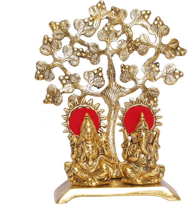 Metal_Laxmi_Ganesha_Murti_Under_Tree
