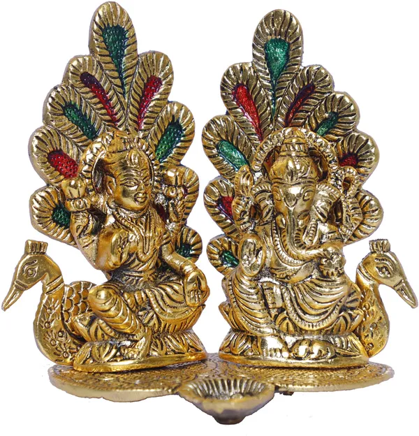 Laxmi_Ganesha_Metal_Statue