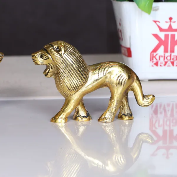 Lion_Pair_(Set)_Metal_Statue_Gold_Plated_Fine_Finishing_And_Decorative_For_Pooja