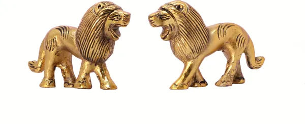 Lion_Pair_(Set)_Metal_Statue_Gold_Plated_Fine_Finishing_And_Decorative_For_Pooja