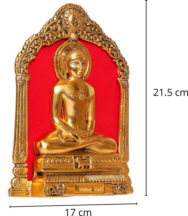 Metal_Mahaveer_On_Thin_Metal_Frame_With_An_Antique_Finish_So_Looks_Very_Beautiful_And_Use_For_Table_Wall_Hanging_Decorative_For_Home