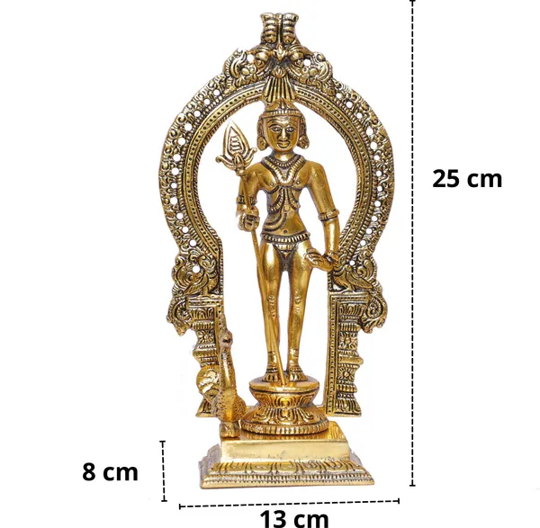 Metal_Murugan_Swami_(Kartikeya)_Statue_Standing_With_Peacock