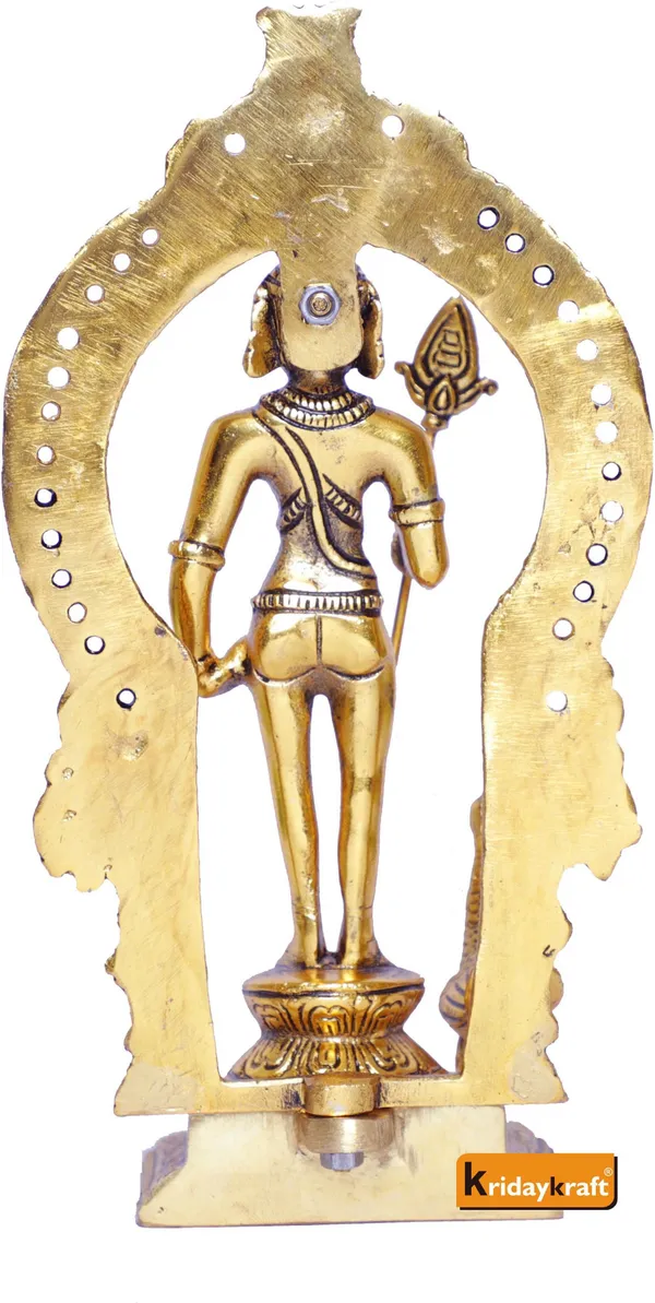 Metal_Murugan_Swami_(Kartikeya)_Statue_Standing_With_Peacock