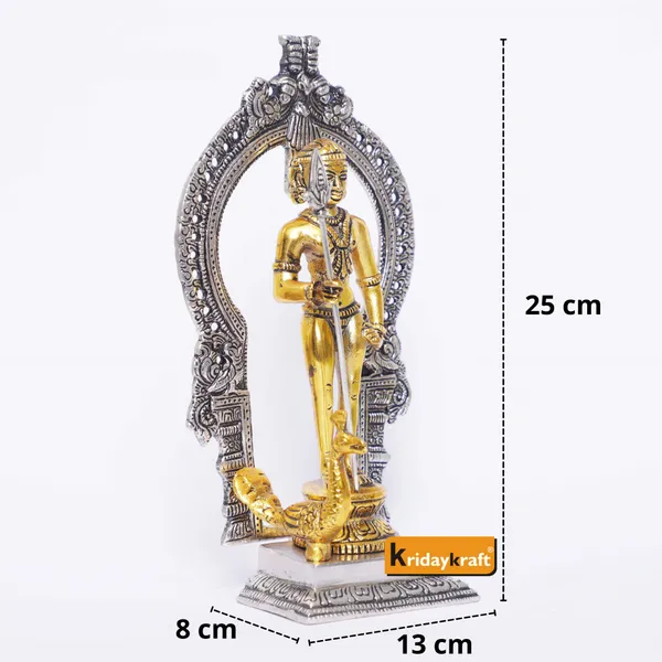 Metal_Murugan_Swami_(Kartikeya)_Statue_Standing_With_Peacock