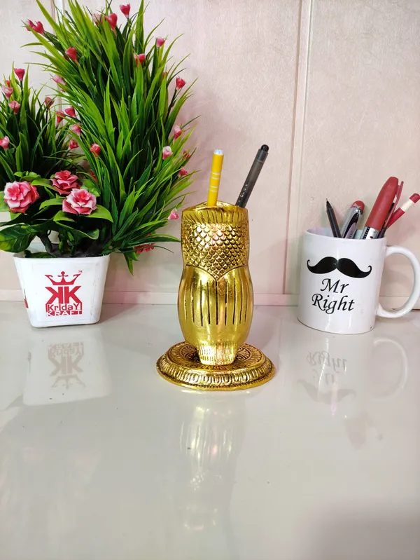 Metal_Owl_Shape_Beautiful_Pen_Stand/Holder_Decorative_For_Home