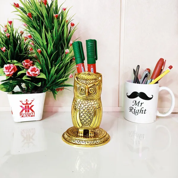 Metal_Owl_Shape_Beautiful_Pen_Stand/Holder_Decorative_For_Home