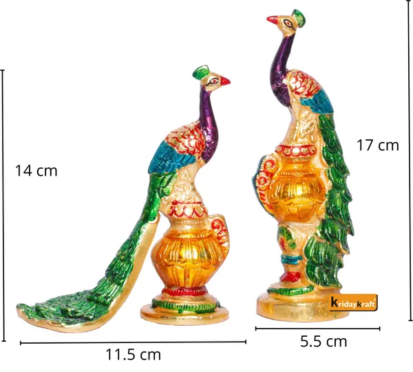 Multicolor_Peacock_Metal_Statue
