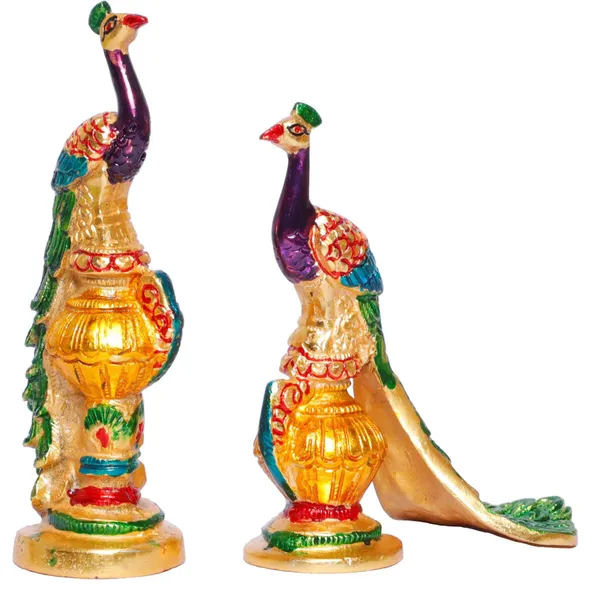 Multicolor_Peacock_Metal_Statue