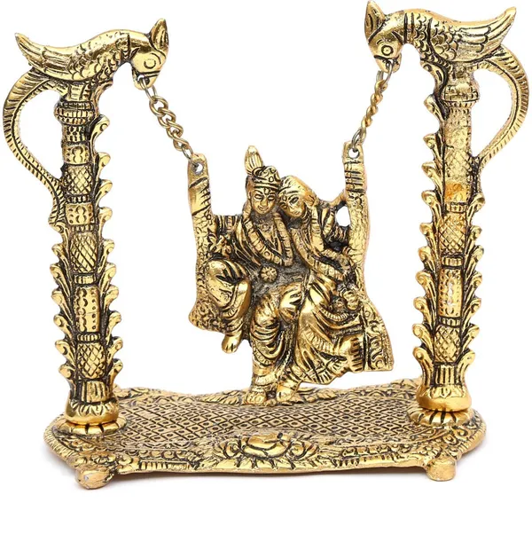 Radha_Krishna_On_Swing_Jhula_Gold_Plated