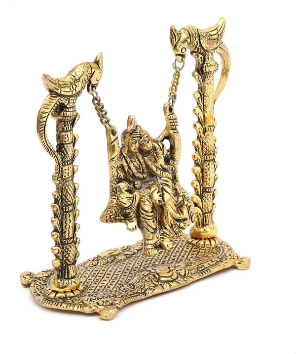 Radha_Krishna_On_Swing_Jhula_Gold_Plated