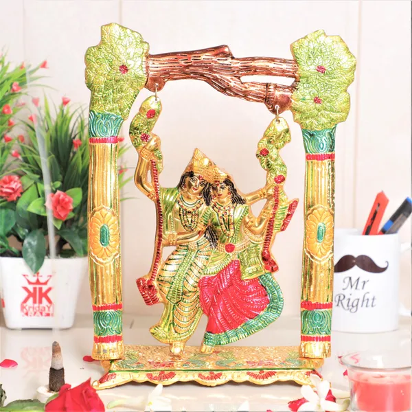 Metal_Colourfull_Radha_Krishna_Idol_On_Swing_Jhula_Decorative_Showpiece