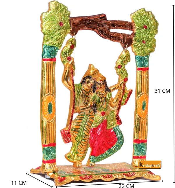 Metal_Colourfull_Radha_Krishna_Idol_On_Swing_Jhula_Decorative_Showpiece