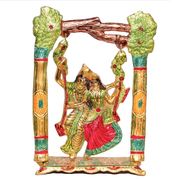 Metal_Colourfull_Radha_Krishna_Idol_On_Swing_Jhula_Decorative_Showpiece