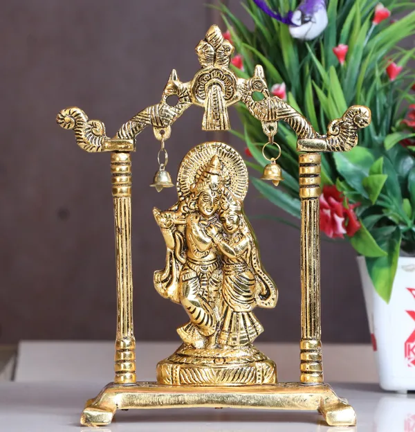 Metal_Radha_Krishna_Statue/Murti_For_Pooja&Home_Decor_Radha_Krishna_Idol_Decorative_Showpiece_-_20_Cm_(Metal