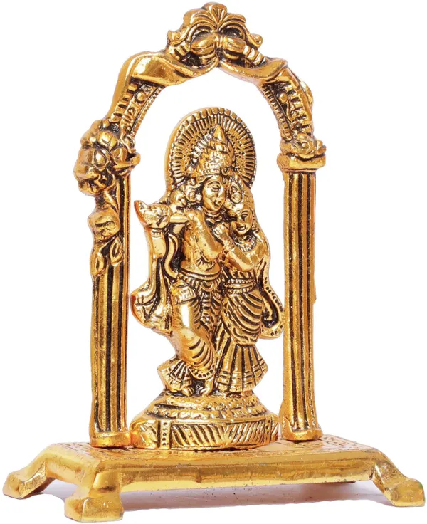 Radha_Krishna_Idol_Metal_Statue_Gold_Antique_Finish_For_Pooja_Home