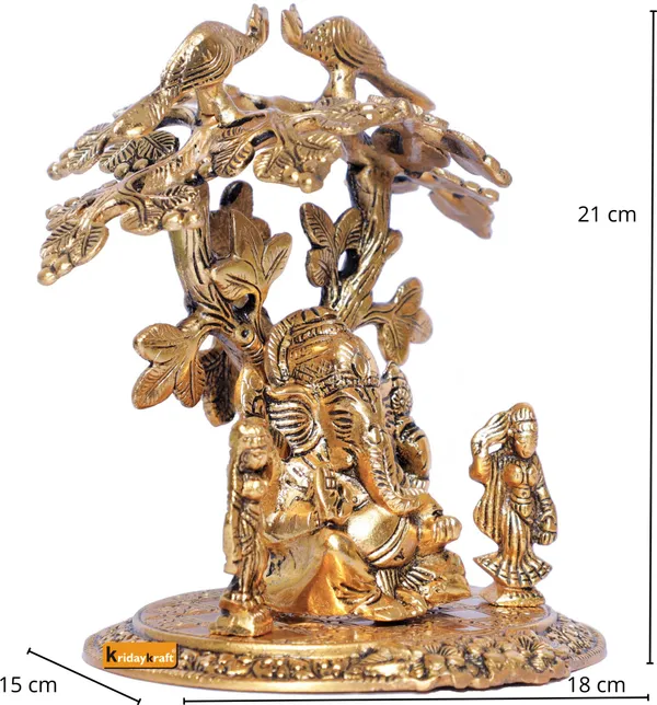 Ganesha_With_Riddi_Shiddi_Under_Tree_Metal_Statue_For_Pooja_Decorative_Showpiece_Figurine_Religious_Idols