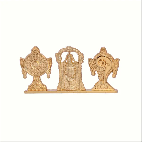 Tirupati_Balaji_Symbol_Stand_Shankh_Chakra_with_Balaji_Statue_Gold_Plating_Antique_Decorative_for_Car_Dashboard_Home_&_Office_Table