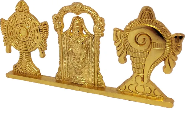 Tirupati_Balaji_Symbol_Stand_Shankh_Chakra_with_Balaji_Statue_Gold_Plating_Antique_Decorative_for_Car_Dashboard_Home_&_Office_Table