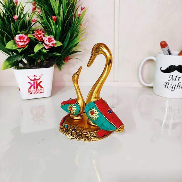 Love_Birds_Swan_Set_Pair_Of_Kissing_Duck_Metal_Statue