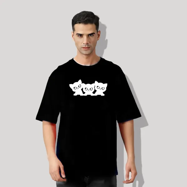 Black_Oversized_Printed_Half_Sleeve_Cotton_T-Shirt_For_Men