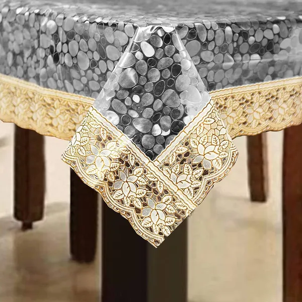 6_Seater_Waterproof_Dining_Table_Cover_3D_Pattern_Transparent_PVC_Plastic_Rectangular_Table_Cover_with_Golden_Lace_(Clear_Color,_60X90_Inches,_Pack_of_1)