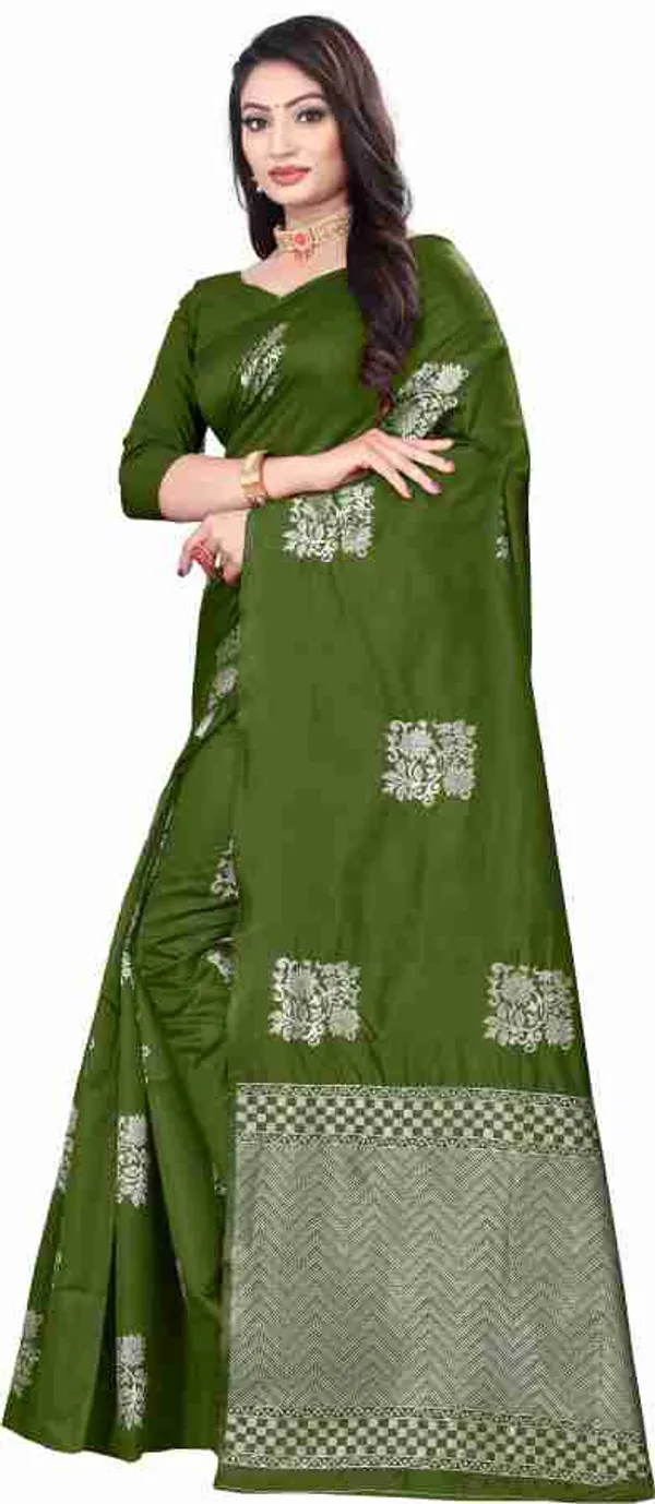 Green_Soft_Jequard_Weaving_Silk_Saree