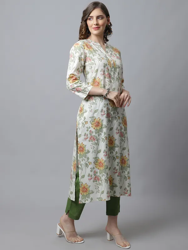 Green_Viscose_Floral_Printed_Straight_Kurta