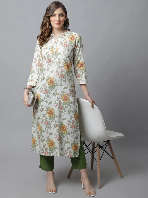 Green_Viscose_Floral_Printed_Straight_Kurta