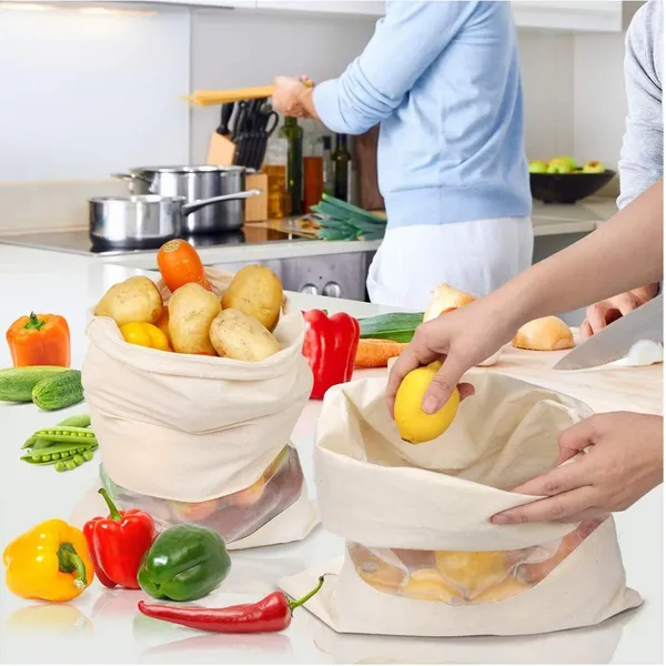 Set_Of_8_Cotton_Vegetable_Bags_|_Reusable_|_Washable_With_Drawstrings_(10_X_13_Inch)