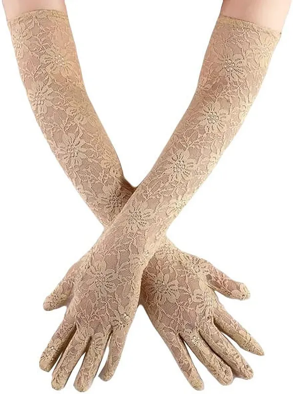 Buy KETKAR Ladies Lace Gloves Half Finger Bridal Lace Gloves Long Floral  Gloves for Women Online at Best Prices in India - JioMart.
