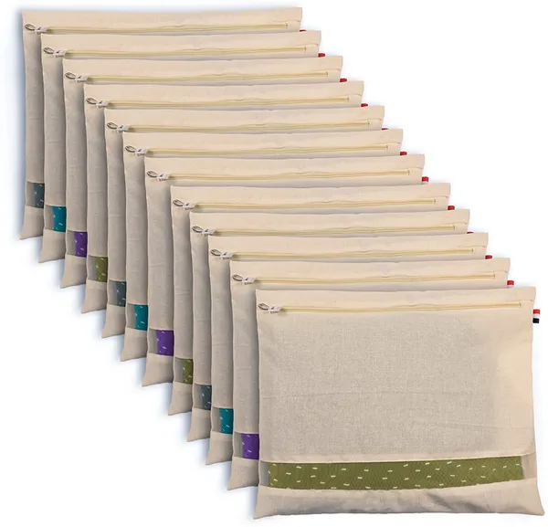 Set_Of_12_Cotton_Saree_Cover_With_Mesh/_Window_(16.5_X_14.5_Inch)