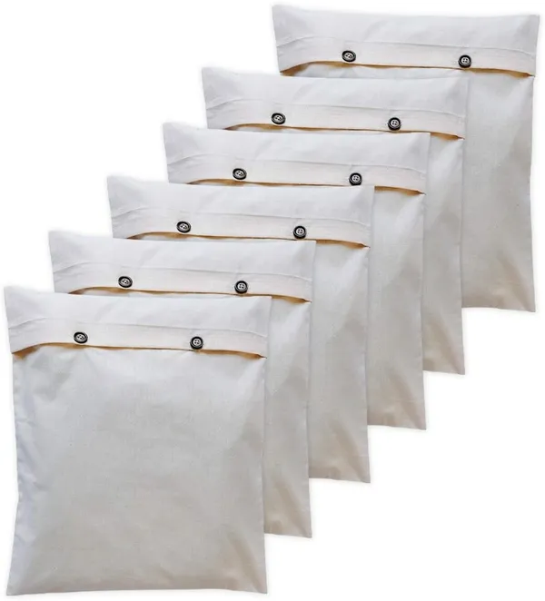 White_Set_Of_6_Cotton_Saree_Bags_Covers_For_Storage_(Button_Closure)_(16_X_14_Inch)