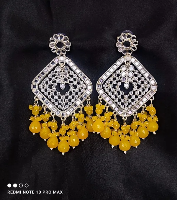 Traditional_Handcrafted_Yellow_Meena_Work_Dangle_Earrings