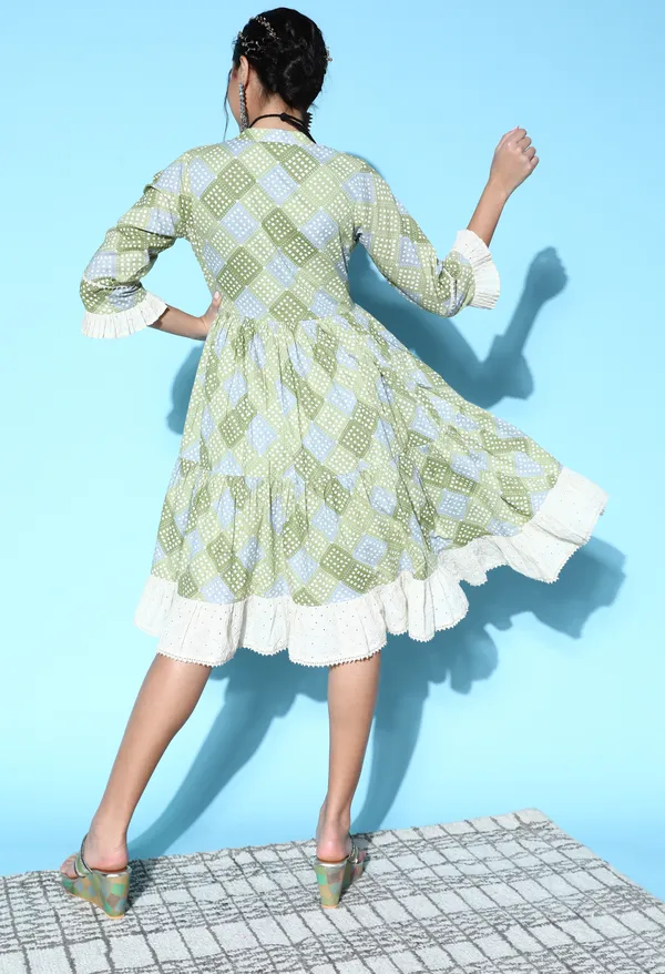 Grey_Women_Polka_Dotted_Statement_Collar_Dress