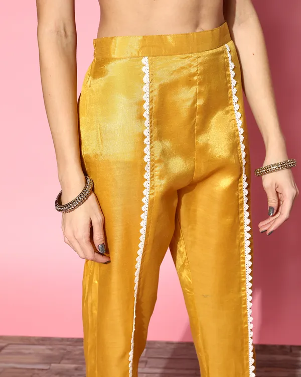 Mustard_Georgette_Sequence_Chikankari_Embroidered_Kurta_Pant_With_Dupatta