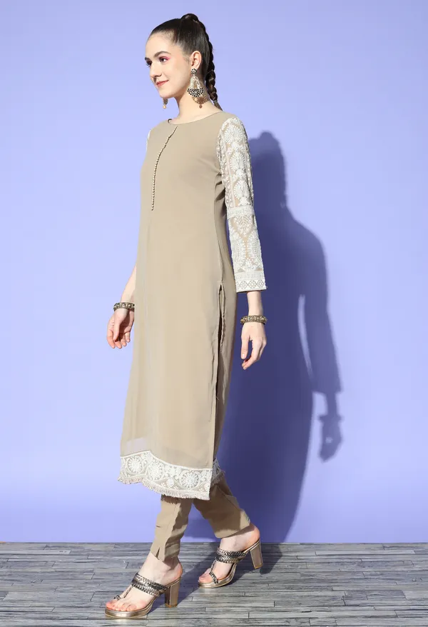Beige_Ethnic_Motifs_Embroidered_Sequinned_Kurta_With_Trousers_Dupatta
