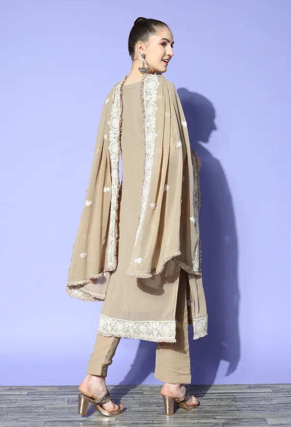 Beige_Ethnic_Motifs_Embroidered_Sequinned_Kurta_With_Trousers_Dupatta