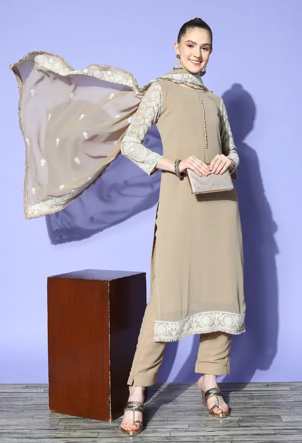 Beige_Ethnic_Motifs_Embroidered_Sequinned_Kurta_With_Trousers_Dupatta