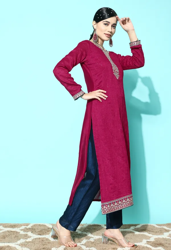 Pink_Floral_Embroidered_Regular_Sequinned_Kurta_With_Trousers_With_Dupatta