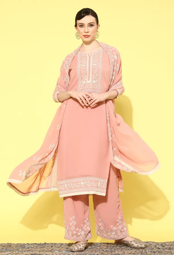 Pink_Georgette_Sequence_Embroidery_Kurta_Palazzo_And_Dupatta_For_Women